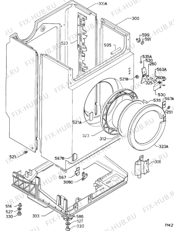 Взрыв-схема стиральной машины Zanussi ZJD125 - Схема узла Cabinet + armatures
